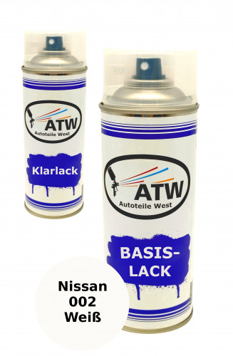 Nissan 002 Weiß +400ml Klarlack Set